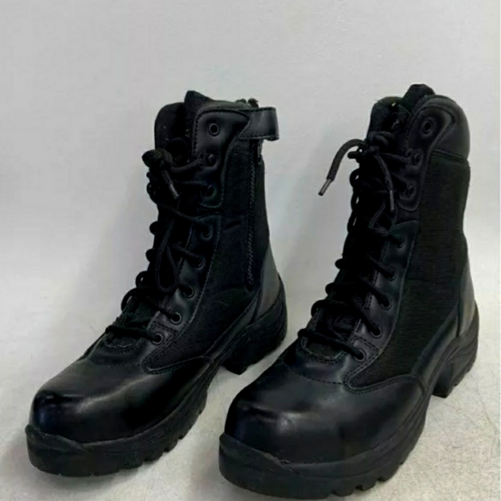 Galls Leather Black Leather Combat Industrial Steel Toe Boots Men Size 10 W